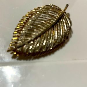 Vintage M. Jent Gold/Silver tone Leaf brooch